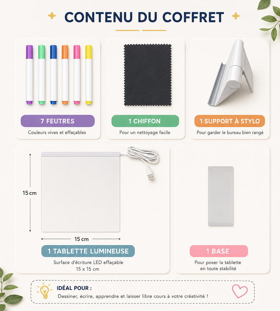 LumeiraKids Mini — Tablette Lumineuse Créative pour Enfants