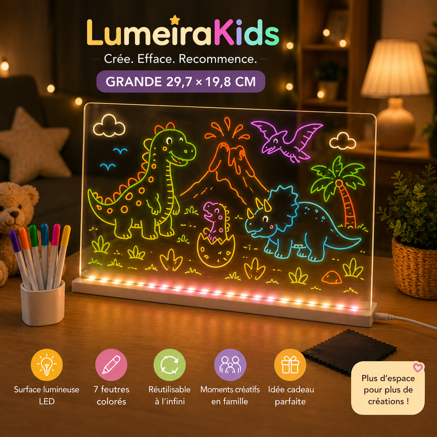 LumeiraKids grande — Tablette Lumineuse Créative pour Enfants